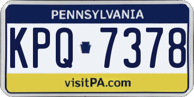 PA license plate KPQ7378