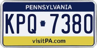 PA license plate KPQ7380