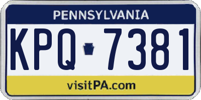PA license plate KPQ7381