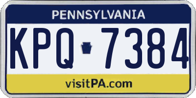 PA license plate KPQ7384