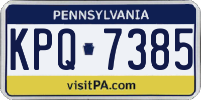 PA license plate KPQ7385