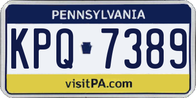 PA license plate KPQ7389