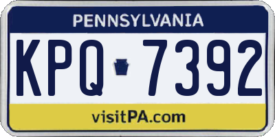 PA license plate KPQ7392