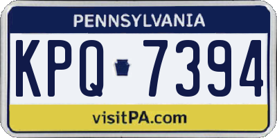 PA license plate KPQ7394