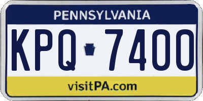 PA license plate KPQ7400