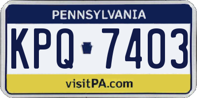 PA license plate KPQ7403