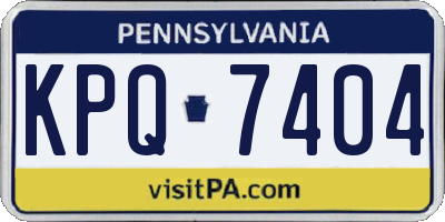 PA license plate KPQ7404