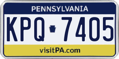PA license plate KPQ7405
