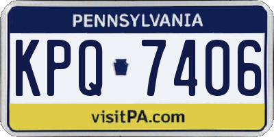 PA license plate KPQ7406