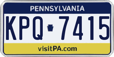PA license plate KPQ7415