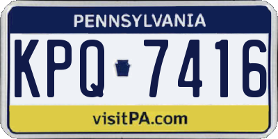 PA license plate KPQ7416