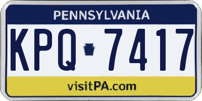 PA license plate KPQ7417