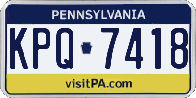 PA license plate KPQ7418