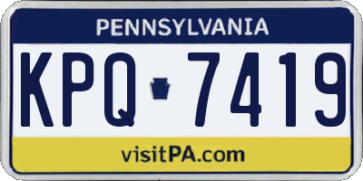 PA license plate KPQ7419