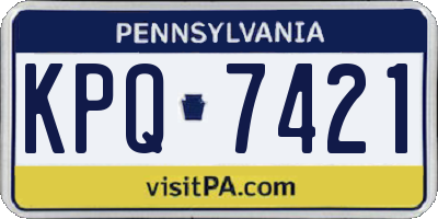 PA license plate KPQ7421