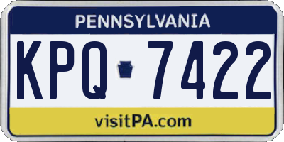 PA license plate KPQ7422