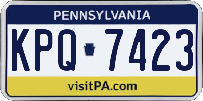 PA license plate KPQ7423