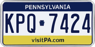 PA license plate KPQ7424