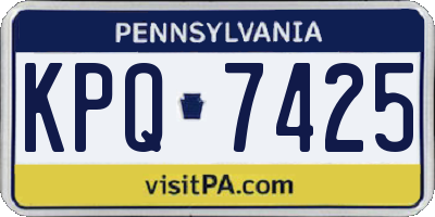 PA license plate KPQ7425