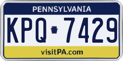 PA license plate KPQ7429