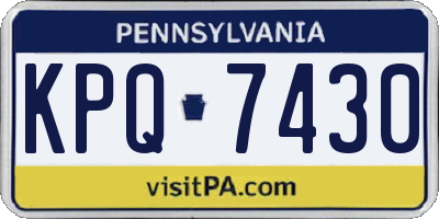 PA license plate KPQ7430