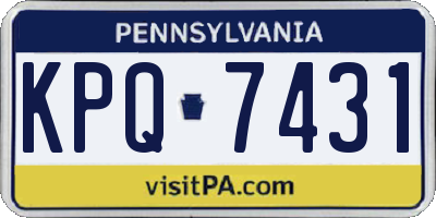 PA license plate KPQ7431