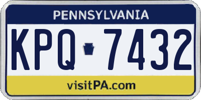 PA license plate KPQ7432