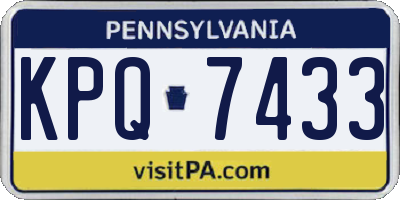 PA license plate KPQ7433