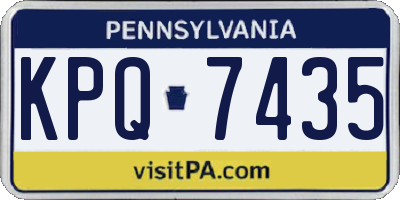 PA license plate KPQ7435