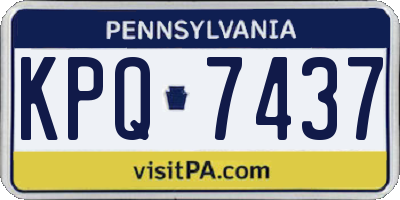 PA license plate KPQ7437