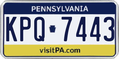 PA license plate KPQ7443