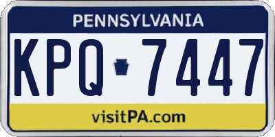 PA license plate KPQ7447