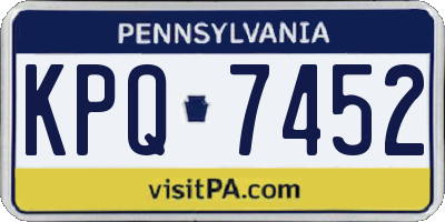 PA license plate KPQ7452