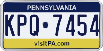 PA license plate KPQ7454