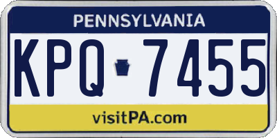 PA license plate KPQ7455