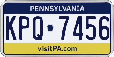 PA license plate KPQ7456