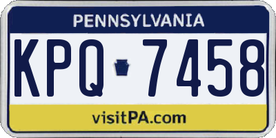 PA license plate KPQ7458