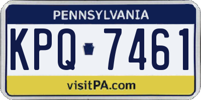 PA license plate KPQ7461