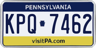 PA license plate KPQ7462