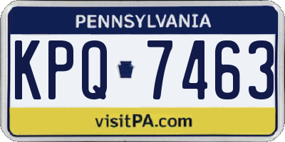 PA license plate KPQ7463