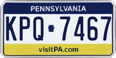 PA license plate KPQ7467