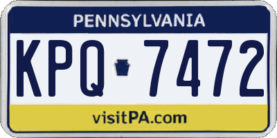 PA license plate KPQ7472