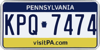 PA license plate KPQ7474