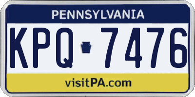PA license plate KPQ7476