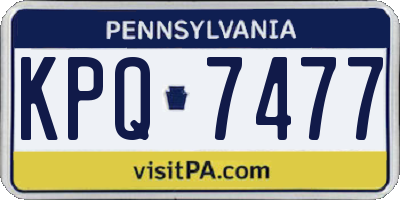 PA license plate KPQ7477