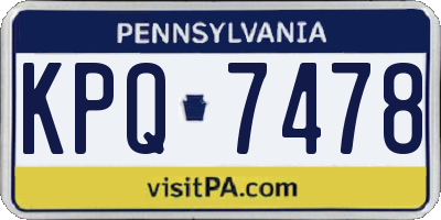 PA license plate KPQ7478