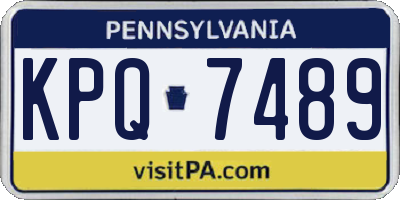 PA license plate KPQ7489