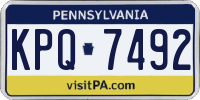PA license plate KPQ7492