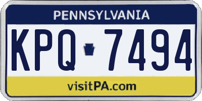 PA license plate KPQ7494