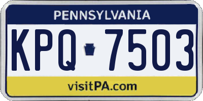 PA license plate KPQ7503